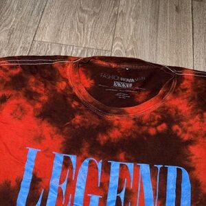 Fashion Nova Red and Black Short Sleeve Tee Legend